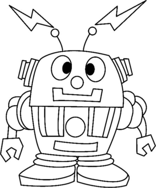 Robot 01 - Coloreados variados - Coloreables - 10doigts.com
