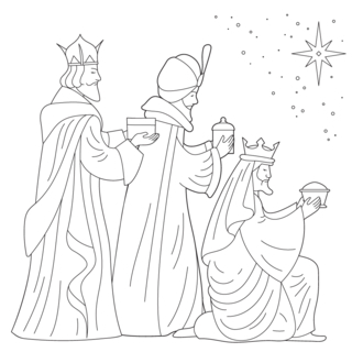Three-Wise-Men-01 - Holiday coloring pages - Coloriages - 10doigts.fr