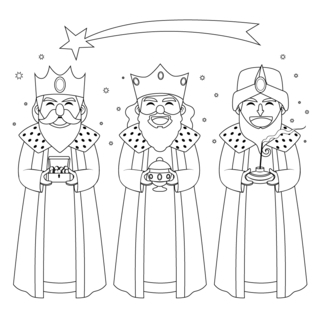 Three Wise Men-3 - Holiday coloring pages - Coloriages - 10doigts.fr