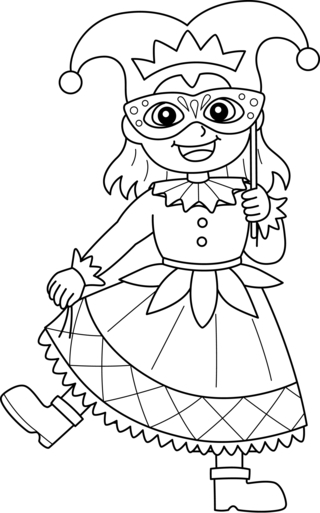 Harlequin02 - Holiday coloring pages - Coloriages - 10doigts.fr