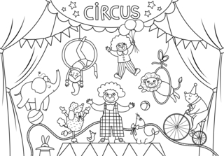 Circus13 - Holiday coloring pages - Coloriages - 10doigts.fr