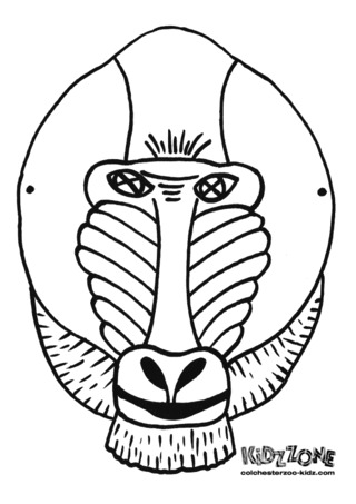 Monkey mask - Holiday coloring pages - Coloriages - 10doigts.fr