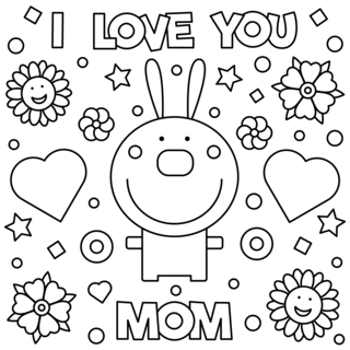 Mother’s Day 02 - Holiday coloring pages - Coloriages - 10doigts.fr