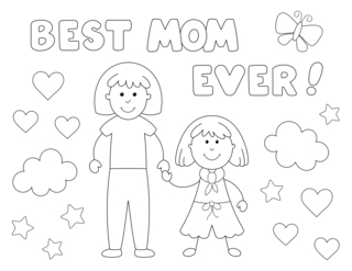 Mother's Day 29 - Holiday coloring pages - Coloriages - 10doigts.fr