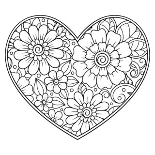 Mother’s Day Heart 09 - Holiday coloring pages - Coloriages - 10doigts.fr