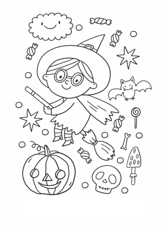 Halloween 70 - Dibujos para colorear de fiestas - Coloriages - 10doigts.fr