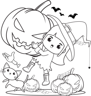 Halloween10 - Dibujos para colorear de fiestas - Coloriages - 10doigts.fr
