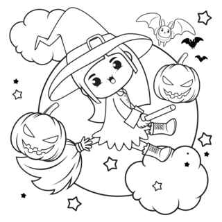 Halloween13 - Dibujos para colorear de fiestas - Coloriages - 10doigts.fr