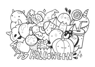 Halloween17 - Dibujos para colorear de fiestas - Coloriages - 10doigts.fr