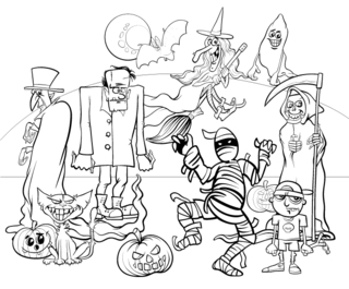 Halloween20 - Dibujos para colorear de fiestas - Coloriages - 10doigts.fr