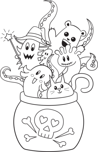 Halloween4 - Dibujos para colorear de fiestas - Coloriages - 10doigts.fr