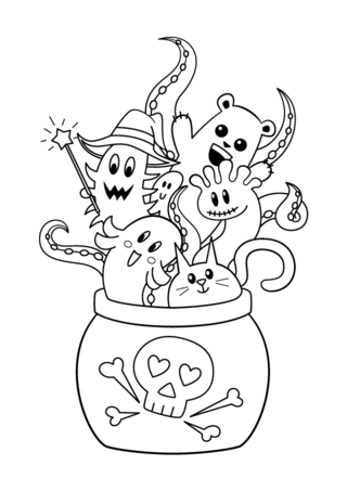 Halloween41 - Dibujos para colorear de fiestas - Coloriages - 10doigts.fr