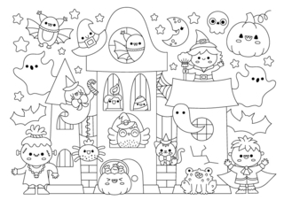 Halloween49 - Dibujos para colorear de fiestas - Coloriages - 10doigts.fr