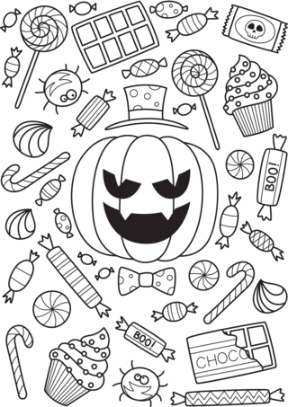 Halloween8 - Dibujos para colorear de fiestas - Coloriages - 10doigts.fr