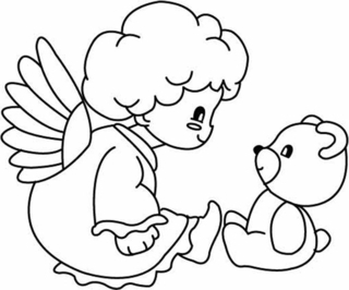 Little Angel 01 - Holiday coloring pages - Coloriages - 10doigts.fr