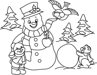 Snowman 03 - Holiday coloring pages - Coloriages - 10doigts.fr
