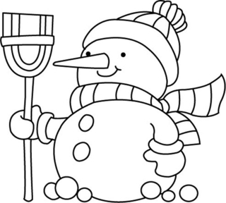Snowman 05 - Holiday coloring pages - Coloriages - 10doigts.fr