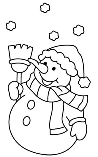 Snowman 06 - Holiday coloring pages - Coloriages - 10doigts.fr