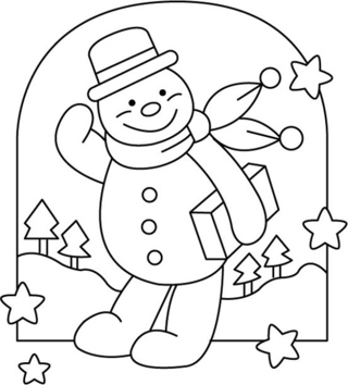 Snowman 09 - Holiday coloring pages - Coloriages - 10doigts.fr