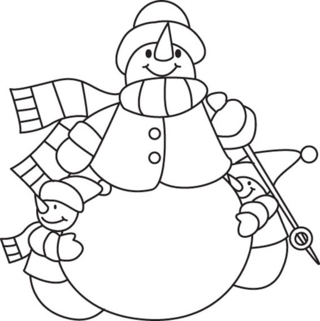 Snowman 11 - Holiday coloring pages - Coloriages - 10doigts.fr