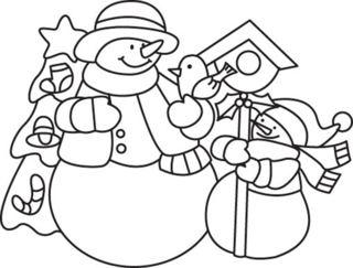 Snowman 12 - Holiday coloring pages - Coloriages - 10doigts.fr