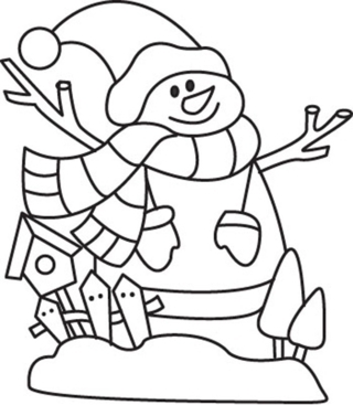 Snowman 18 - Holiday coloring pages - Coloriages - 10doigts.fr