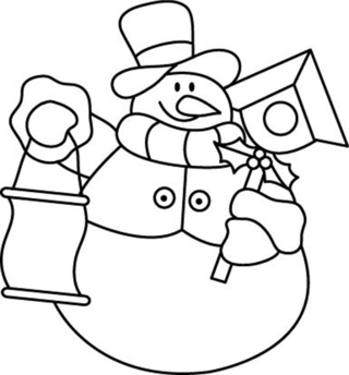 Snowman 30 - Holiday coloring pages - Coloriages - 10doigts.fr