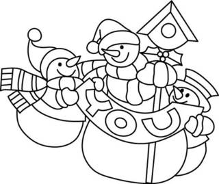 Snowman 31 - Holiday coloring pages - Coloriages - 10doigts.fr