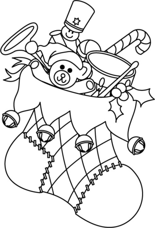 Christmas Boots 03 - Holiday coloring pages - Coloriages - 10doigts.fr