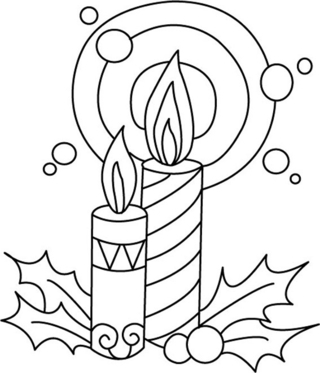 Candles 01 - Holiday coloring pages - Coloriages - 10doigts.fr