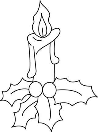 Candles 02 - Holiday coloring pages - Coloriages - 10doigts.fr