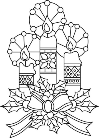 Candles 04 - Holiday coloring pages - Coloriages - 10doigts.fr