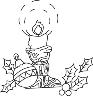 Candles 05 - Holiday coloring pages - Coloriages - 10doigts.fr