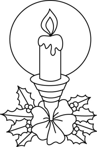 Candles 07 - Holiday coloring pages - Coloriages - 10doigts.fr