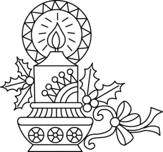 Candles 08 - Holiday coloring pages - Coloriages - 10doigts.fr