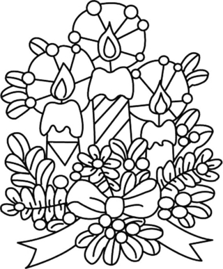 Candles 09 - Holiday coloring pages - Coloriages - 10doigts.fr