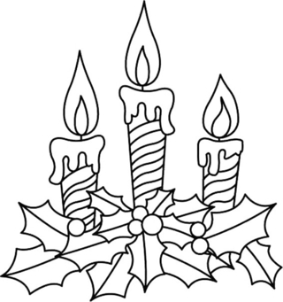 Candles 10 - Holiday coloring pages - Coloriages - 10doigts.fr
