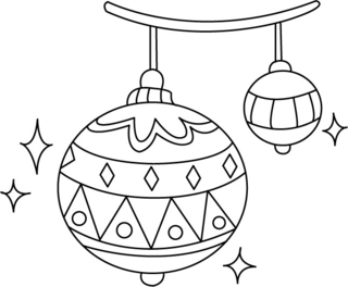 Christmas Balls 01 - Holiday coloring pages - Coloriages - 10doigts.fr