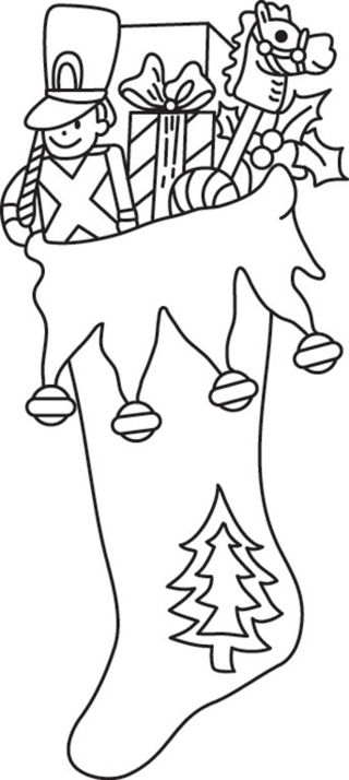 Sock 01 - Holiday coloring pages - Coloriages - 10doigts.fr