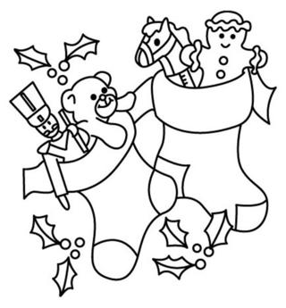 Sock 04 - Holiday coloring pages - Coloriages - 10doigts.fr