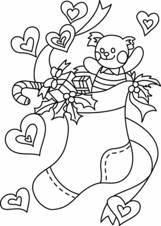 Sock 05 - Holiday coloring pages - Coloriages - 10doigts.fr