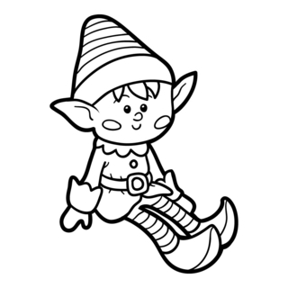 Elf05 - Holiday coloring pages - Coloriages - 10doigts.fr