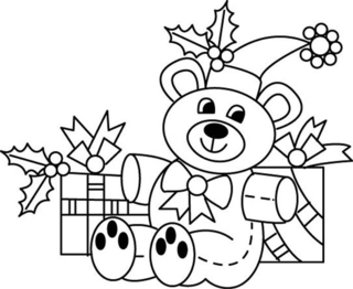 Bear 07 - Holiday coloring pages - Coloriages - 10doigts.fr