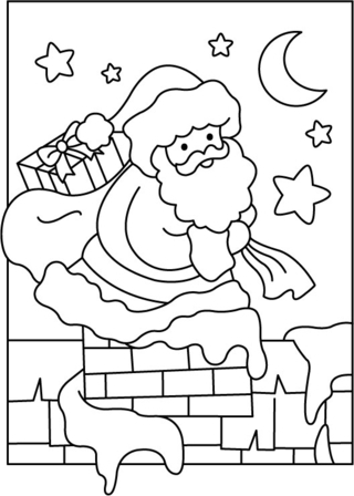 Santa Claus 05 - Holiday coloring pages - Coloriages - 10doigts.fr