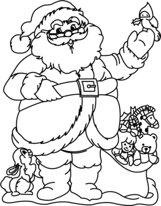 Santa Claus 29 - Holiday coloring pages - Coloriages - 10doigts.fr