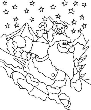 Santa Claus 32 - Holiday coloring pages - Coloriages - 10doigts.fr