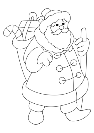 Santa Claus 45 - Holiday coloring pages - Coloriages - 10doigts.fr