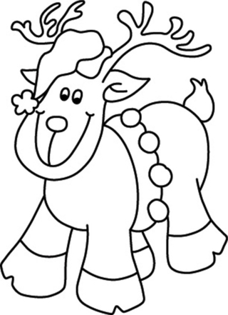 Reindeer 06 - Holiday coloring pages - Coloriages - 10doigts.fr