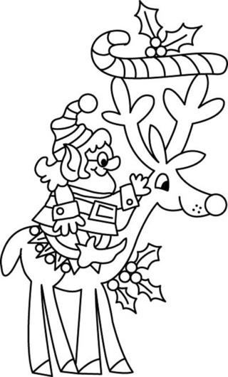 Reindeer 13 - Holiday coloring pages - Coloriages - 10doigts.fr
