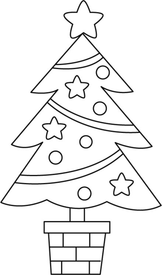 Pine tree 10 - Holiday coloring pages - Coloriages - 10doigts.fr